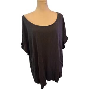 Eileen Fisher Hemp Organic Cotton Short Sleeve Tee, Minimalist, Gray, Size XL